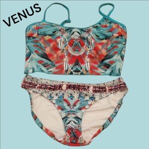 VENUS Colorful Geometric Tankini / Bikini Set. Top Size M. Bottoms Size 10